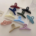 DOWELL Korean Fashion Scrub Streamer Clip Cross Hair Accessories extra Large Plastic Hair Claw Clips