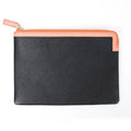 Simple RFID Genuine Leather Women's Evening Clutch Bag Polyester Lining Customized Logo Handmade Portable Zipped Closure Gift