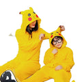 Yellow One-piece Animal Sleepwear Flannel Pajamas Cotton Pajamas Nightgown