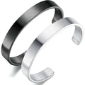 Simple Design 10Mm Blank Wide Open Bangle  Custom Logo Name Engraved Smooth Stainless Steel Cuff Bangle