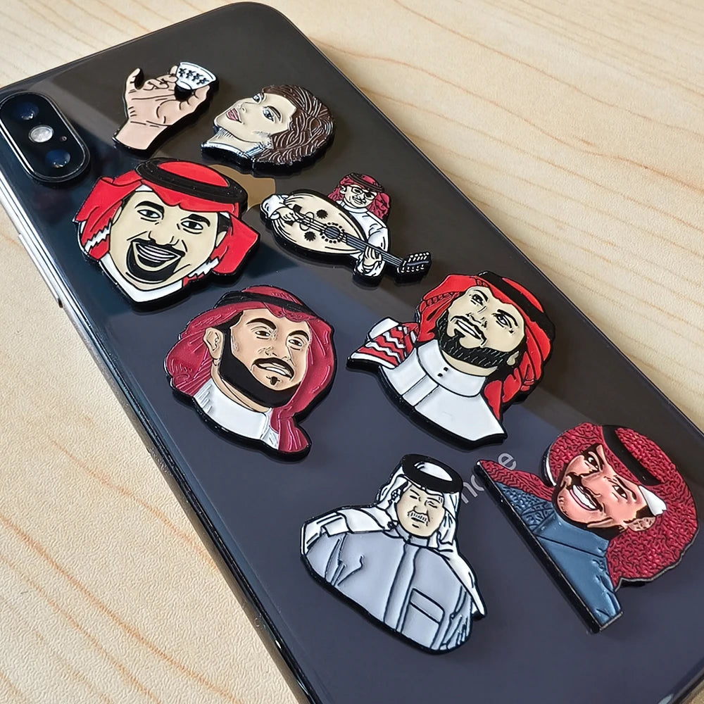Manufacturer Gift Custom Print Kuwait Oman Bahrain Saudi Arabia Uae Zinc Alloy Metal Sticker for Mobile Phone Cell Phone Sticker