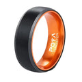 POYA Jewelry 8mm Red Anodized Aluminum Ring Interior Tungsten Carbide Men's Wedding Band