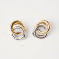 Trendy Jewelry Dropshipping Stainless Steel Silver Gold Stainless Steel Double Circular Earrings