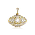 2022 Dropshipping Best Selling Celebrity Cubic Zirconia Paved Gold Plated Iced Out Choker Evil Eyes Pendant Necklace for Girl