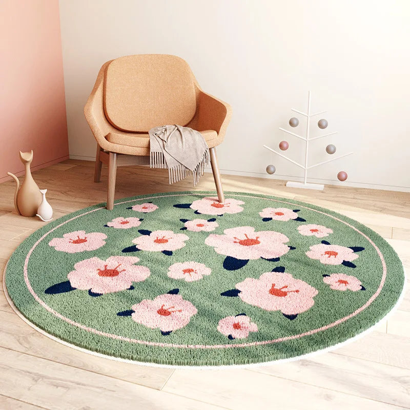 Round Kids Crawl Mat Rainbow Play Mats Children's Home Decorated Carpet Floor Rugs Toddler Activity Gym