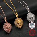 Drop Shipping Hip Hop Jewelry 18K Gold Plated 925 Sterling Silver VVS Moissanite Diamond Lion Head Pendant Necklace
