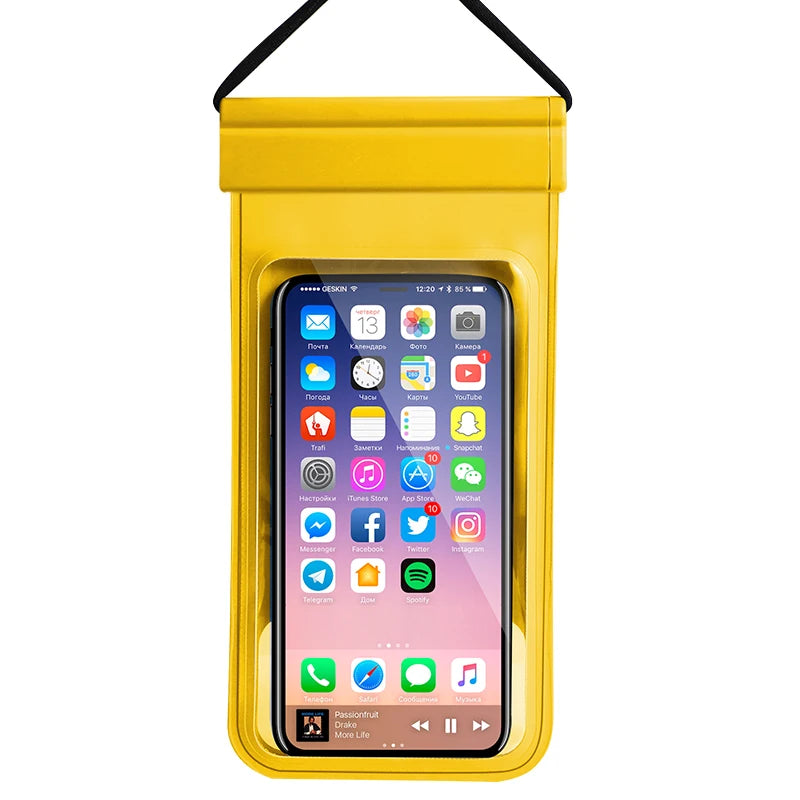 Universal PVC Lightweight Waterproof Smartphone Dry Bag Floating Phone Case 11x21cm <1L for Camping & Hiking by Alliance