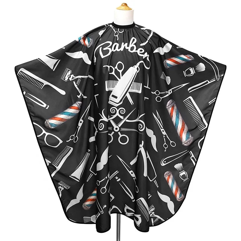 FYD NEW Professional Hairdresser Gown Custom logo Waterproof Black Men Hair Cutting Wholesale Salon Cape