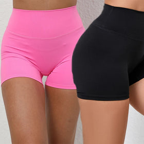 High-waist Tummy Control Sports Peach Hip Butt-lifting Tight Shorts Three Fitness Shorts for Women