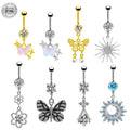 Gaby New 14G Surgical Stainless Steel bar Navel Belly Button Ring Wholesale Body Piercing Jewelry with Hole