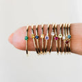 Cubic Zirconia Knuckle Ring Mood Stone Gold Plated Finger Rings Colorful Zircon Square Thin Rings