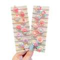 MIO 10 Pcs Assorted Set Children Cute Cartoon Design Flower Fruits Rubber Elastic Ties Kids Hair Accessories for Girls