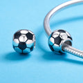 925 Sterling Silver Enamel Football Charm Pendant DIY Handmade Bracelet Bead for Women Soccer Gift for Her SCC666