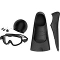 Adults Diving Fins and Anti Fog Diving Goggles Set With Close Dry Top Silicon Swimming Cap