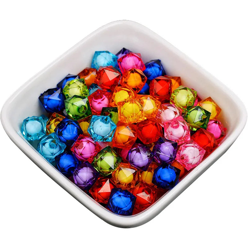 2025 Crystal 100pcs/bag Factory Direct Sell 8/10/12mm Acrylic Square Bead Bulk Beads for Jewelry Making