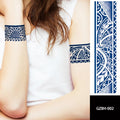 Factory Supply Temporary Waterproof Long Lasting 15 Days Herbal Juice Tattoo Armband Leg Water Transfer Paper + PET Film Silk