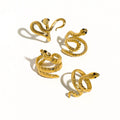 Waterproof Stainless Steel Fashion Jewelry Gold Plated Twist Ring Adjustable Snake Rings for Women