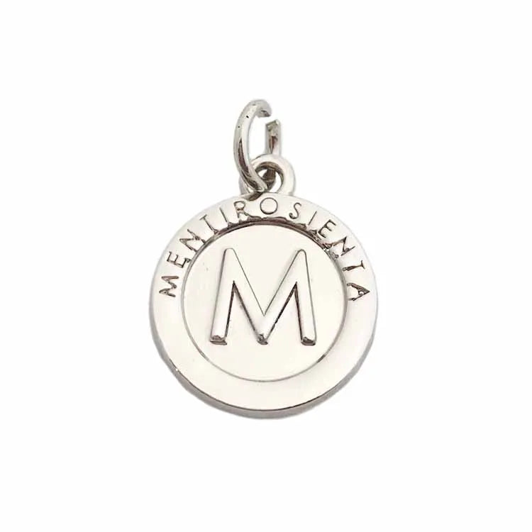 Cute Style Brand logo Stamped Silver Metal Small Jewelry Charms for Decoration