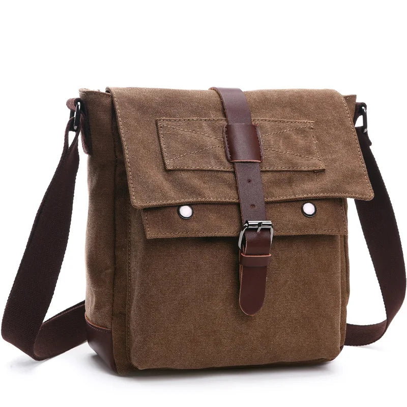 Wholesale Custom Logo Vintage Geometric Summer Fashion Portable Durable Men's Canvas Travel Shoulder Bag Messenger Luxury