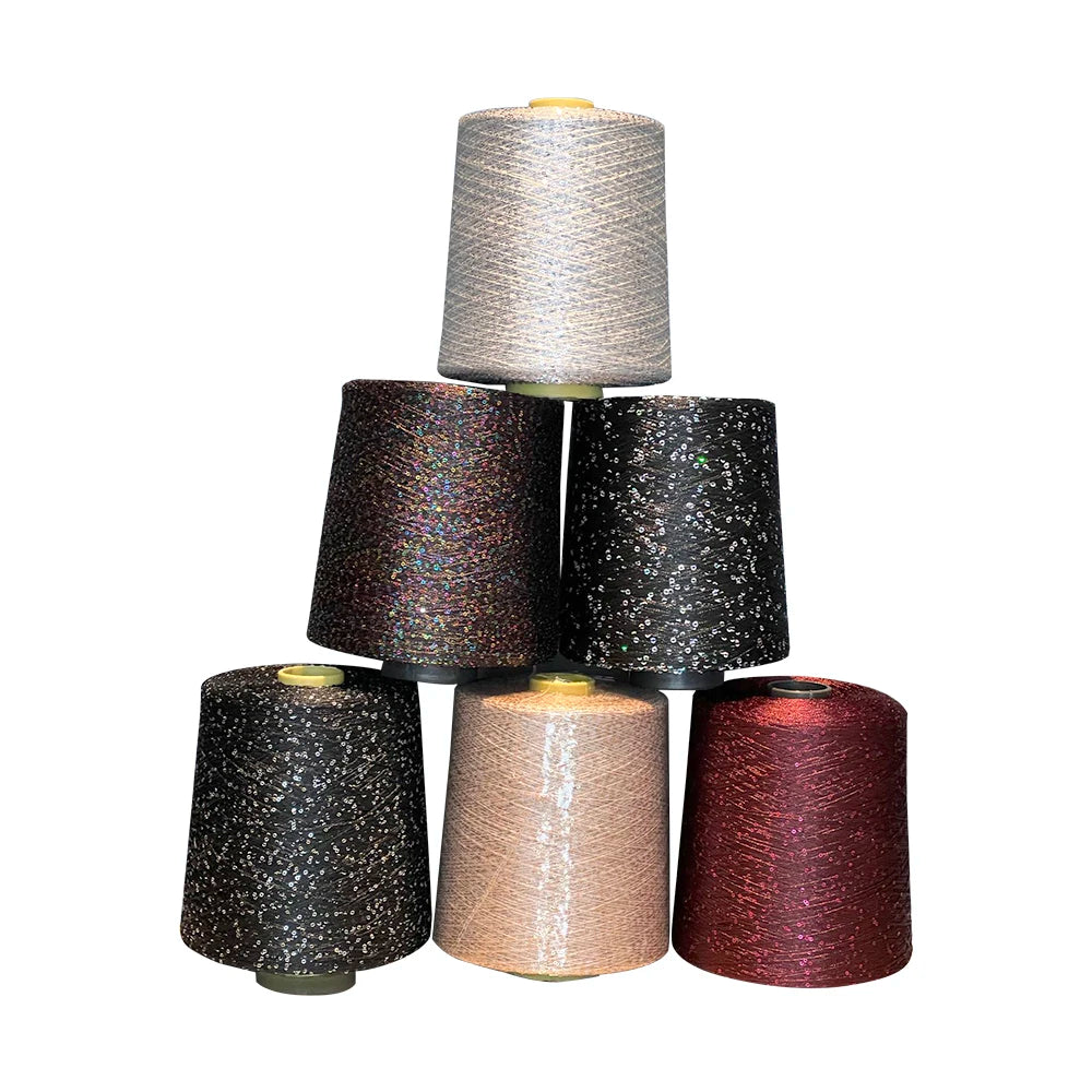 Sequin Yarnfancy Sequins Yarnwhite Matte 201 Cream Holographic Nylon Sequin Yarn 2mm