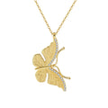 RINNTIN SN342 Trendy Design Cute Animals Jewelry 925 Sterling Silver 14k Gold Plated Butterfly Pendants Necklace