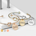 Personalized Bracelet Stainless Steel Bracelet Gold Plated Open Knot Cuff Bangle Charms Laser Blank Bracelet for Jewelry