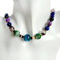 Black Ghost Phantom Quartz and Lapis Lazuli Roundle Beads Charoite with Milky Blue Quamarine Green Ghost Phantom Quartz Pendant