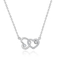 POLIVA Women's Double Heart 925 Sterling Silver Rhodium Plating 18K Gold Initial Pendant Trendy Rose Gold Chains Butterfly Shape