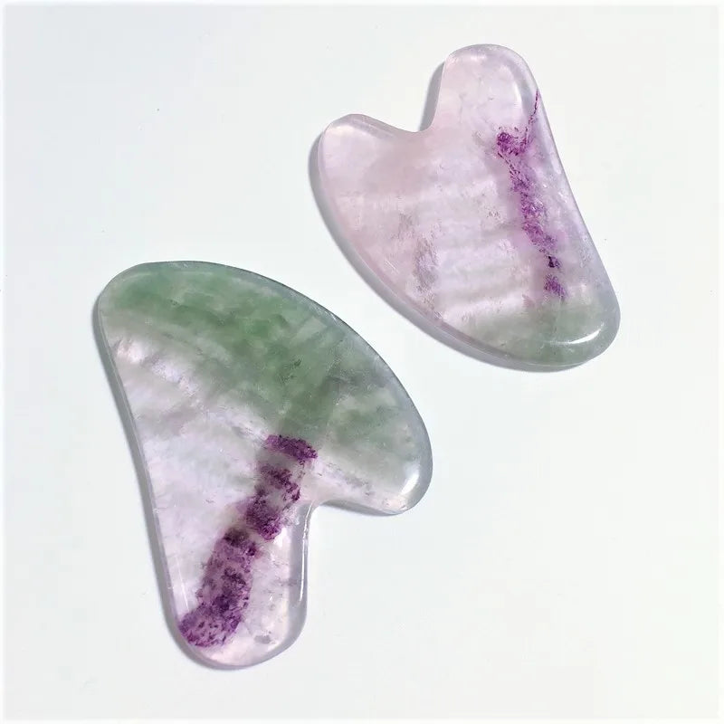 Huiying Favorable Price Fluorite Facial Gua Sha Custom Massage Heart Facial Guastone Face Beauty Equipment