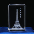 Small Bridge New Design Professional Customized  Crystal Gifts Eiffel Tower Paris Famous Building 3d Engraved Crystal Cube