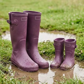 2026 Custom Fashion Waterproof Natural Rubber Wellington Boots Family Collection Winter Rain Boots for Women and Kids
