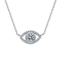 Wholesale Fashion Fine Jewelry 925 Sterling Silver Custom 0.5CT Moissanite Angel Eyes Pendant Necklace Adjustable Girls