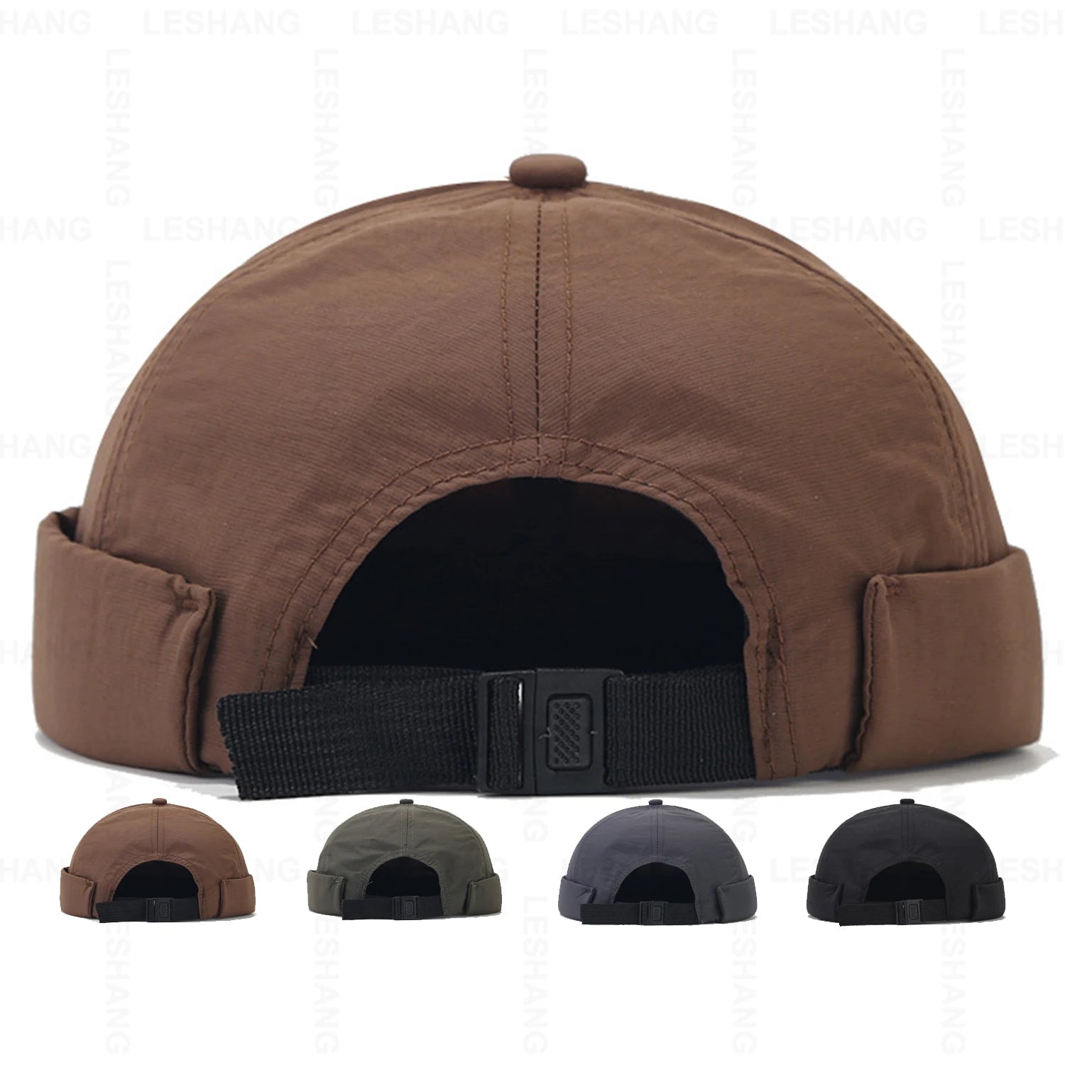 High Quality Skull Cotton Brimless Hats Quick Dry Custom Embroidery Logo 6 Panel Blank Beanie Rolled Cuff Retro Docker Caps
