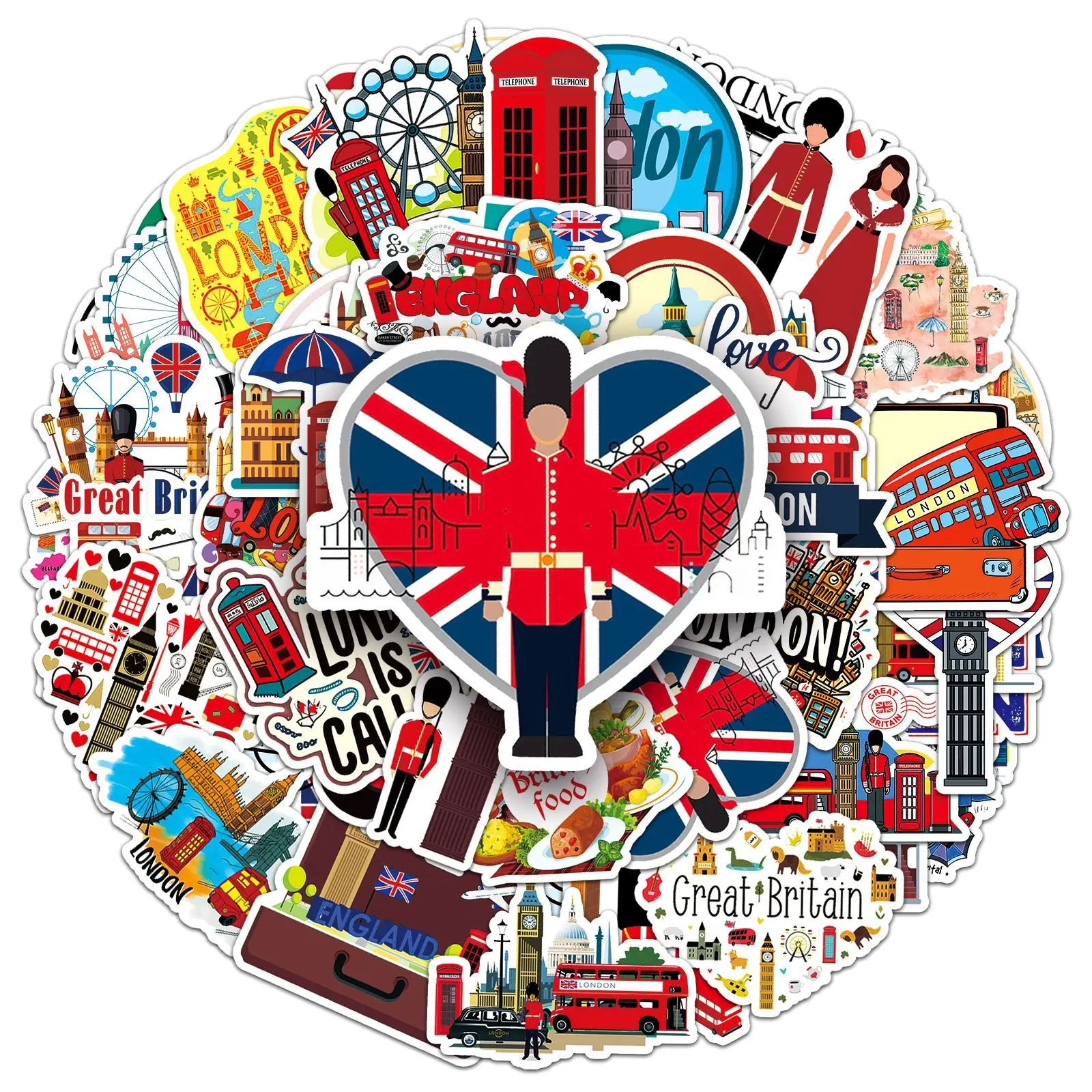 50PCS UK England Travelling London Tower Bridge British Travel Britain Sticker