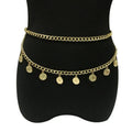 Factory Sale Fashion Double Layer Gold Chain Women Belts Ladies Chain Slim Belt