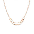 Wholesale Stainless Steel Custom Silver Gold Rose Gold Beaded Necklace String Tiny Square Beads Necklace