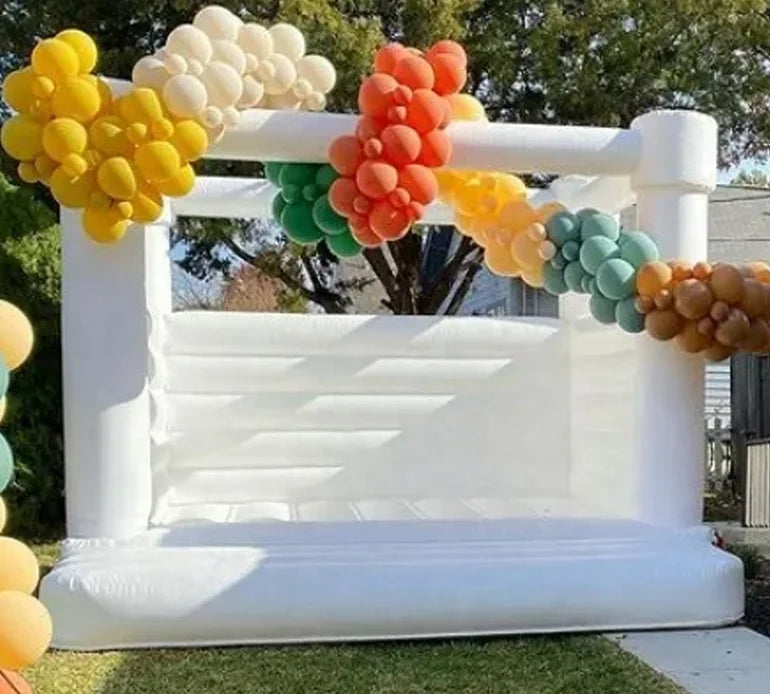 Outdoor Jumping Bouncer Inflatable Wedding Bouncy Castle White Bounce House for Adults and Kids