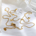 Chris April 18k Gold Plated 316L Stainless Steel Rhombus Shiny Charms Choker Necklace