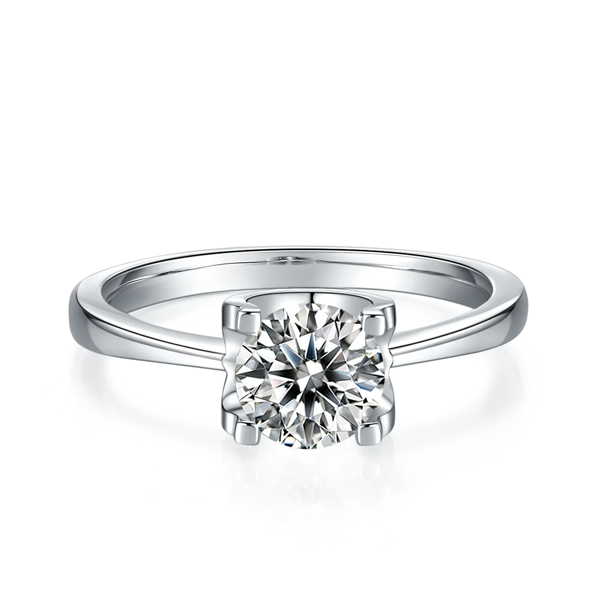 1.0 Ct Color Moissanite Engagement Ring Beautiful Women's Wedding 925 Sterling Silver Plated Platinum VVS Moissanite Ring