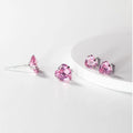 S925 Sterling Silver Love Pink Zircon Statement Earrings Diamond Stud Earrings Sweet Moissanite Earrings Ear Fine Jewelry