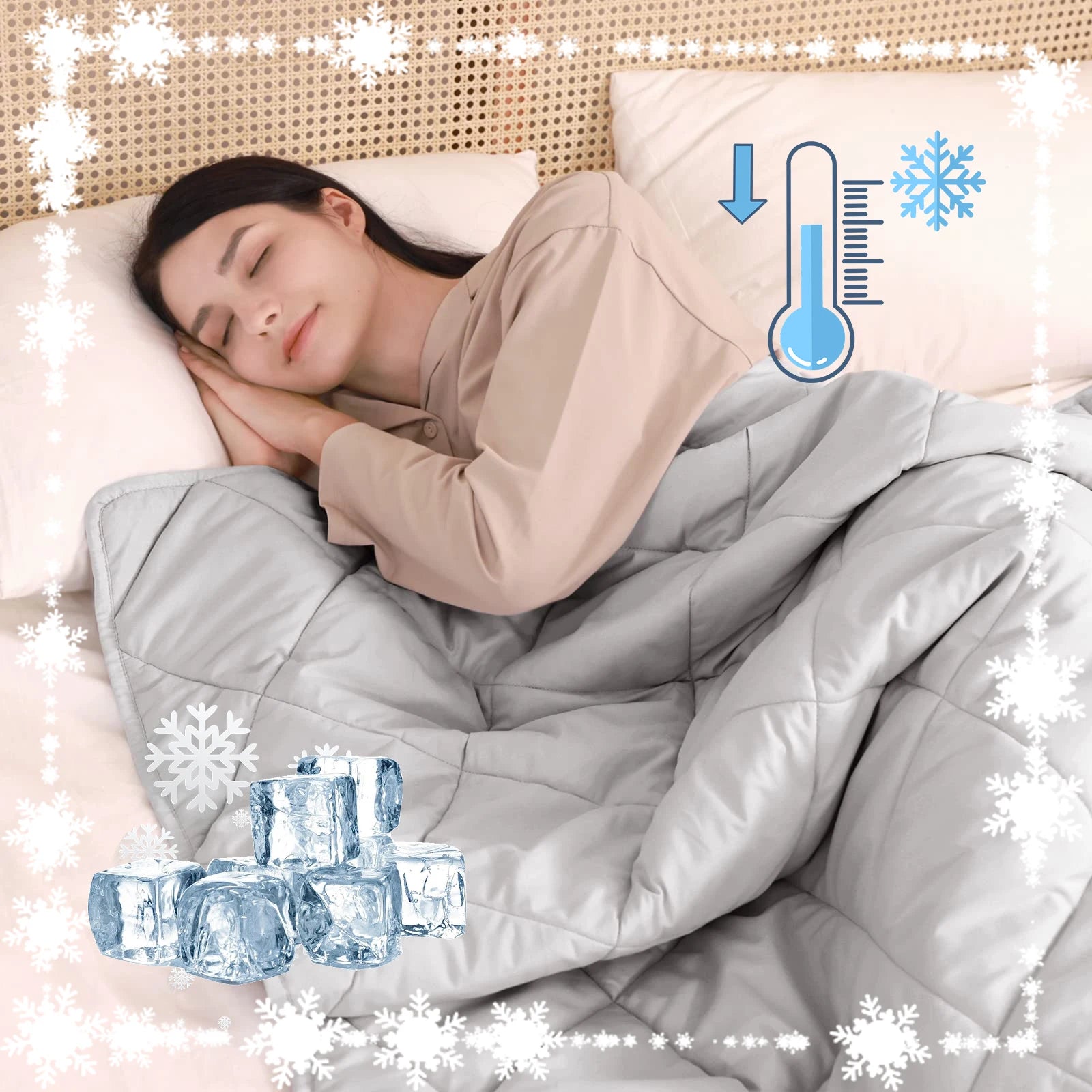 Summer Cooling Blankets Hot Sleepers Thin Lightweight Breathable Nature Soft Double Side Cool Cooling Comforter