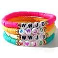 Go2boho 2024 Customizable Boho Name Jewelry Set 4 PCS Heishi Bead Bracelets Stack for Teens & Adults Birthday & Anniversary Gift