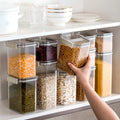 Stackable Plastic 4 Pcs Set Plastic Food Storage Container Airtight Food Storage Cereal Container