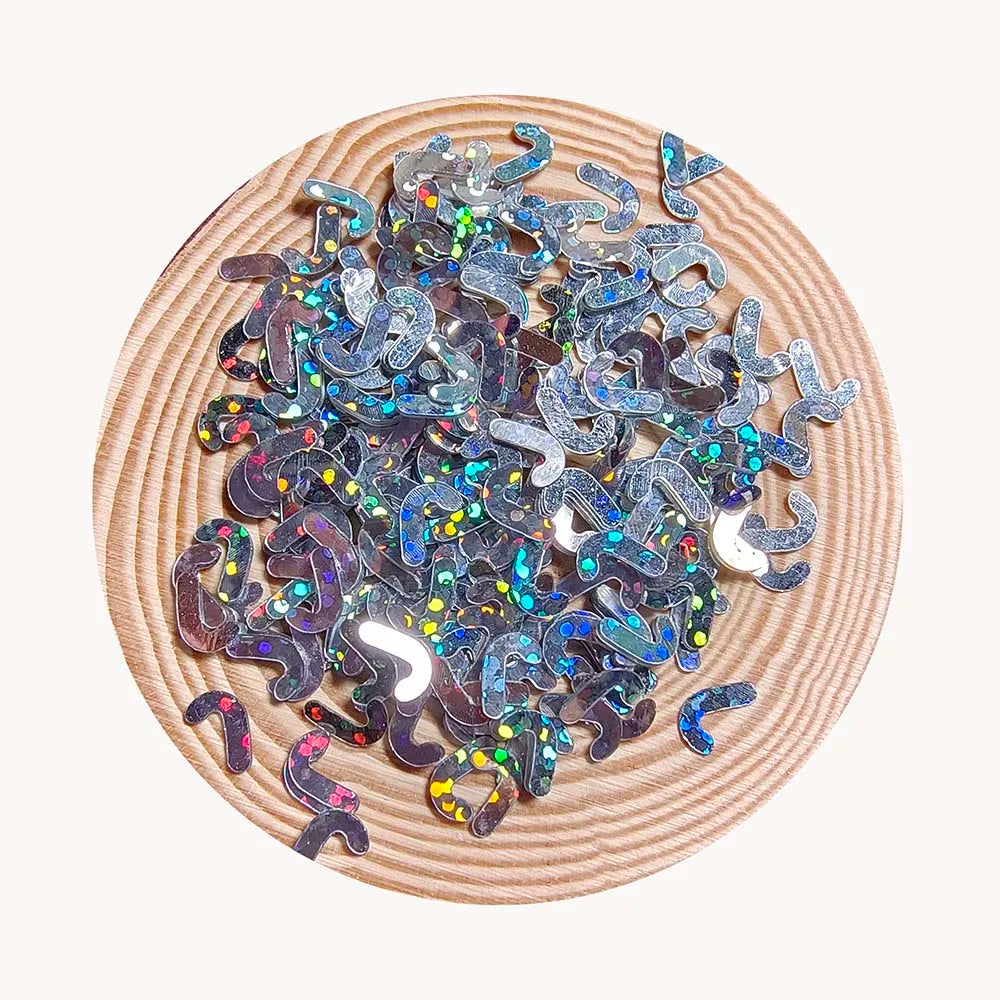 500g/Lot 6*7MM Silver Metallic Christmas Candy Cane Confetti Rainbow Xmas Candy Cane Table Party Decorations Supplier