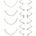 Wholesale Stainless Steel Simple Style Nose Rings Hypoallergenic Studs Set Zircon for Children Wedding Jewelry Piercing Nose