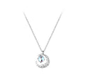 Sterling Silver Crystal Moon Opal Round Charm Necklace for Women Choker Collares Wedding Party Jewelry