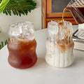 Cheap Handmade Borosilicate Heat-Resistant Irregular Drinkware Cold Drinking Coffee Glass New Design Striped Drink Glass Cup