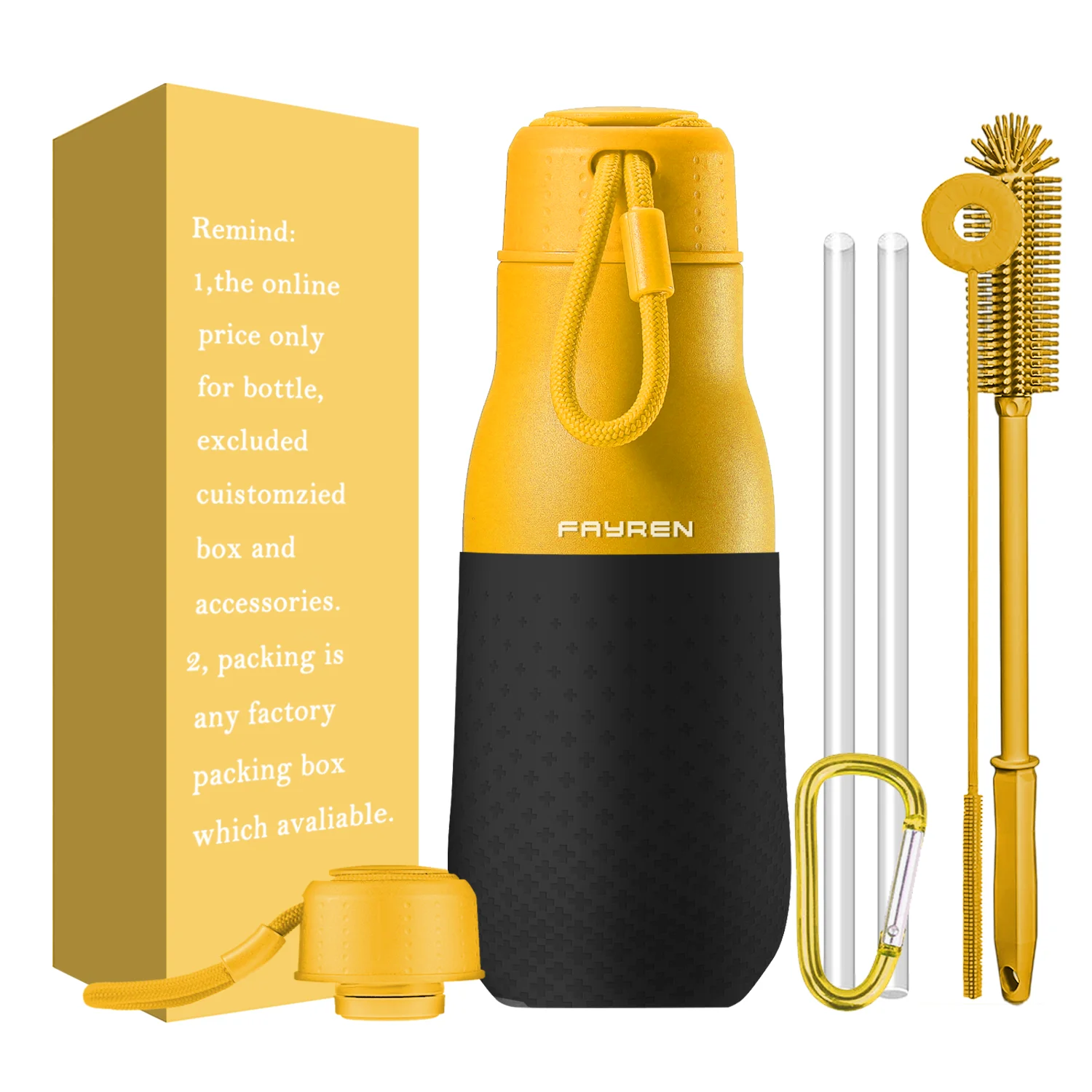 Double-layer Stainless Steel Vacuum Insulated Light Eco-Friendly Large Capacity Business Portable Handheld Water Bottle Lid