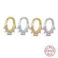 Gaby 925 Sterling Silver Nose Rings Septum Clicker pink Zirconia Rook Clicker Nose Rings for Women Fine Jewelry Piercing Jewelry