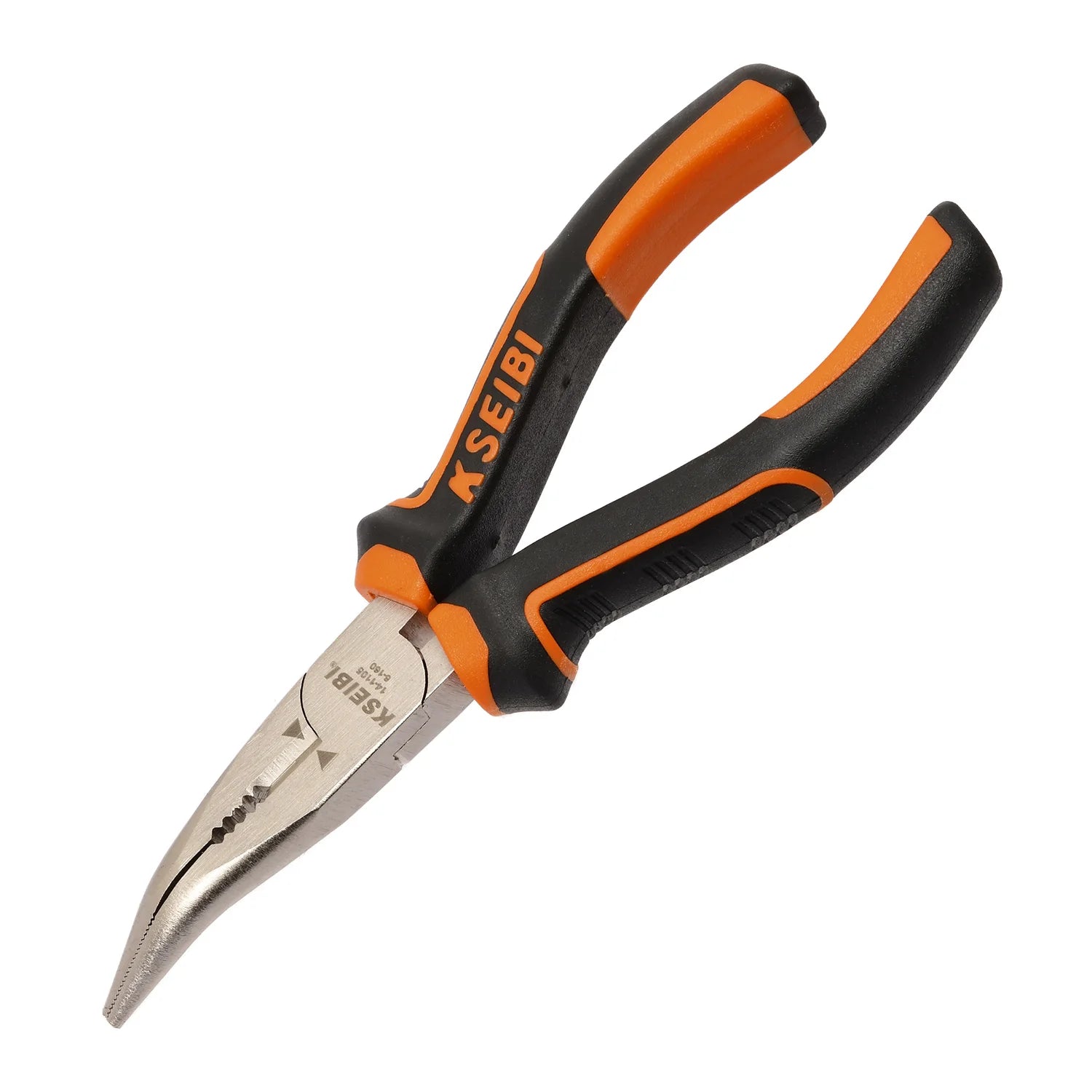 KSEIBI 6-Inch All-Type Bent Nose Pliers Steel Hand Tools with TPR Plastic Handle Industrial Combination Plier for Cutting